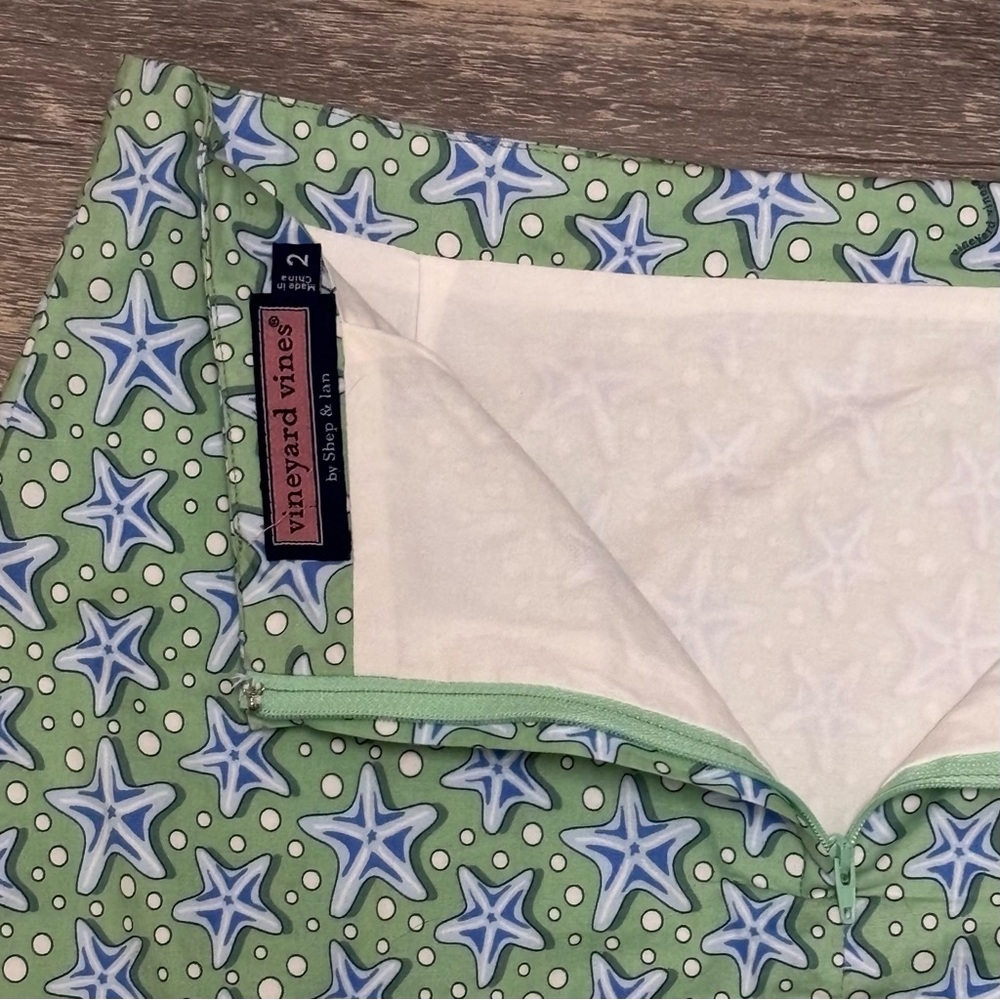 Vineyard Vines Starfish Print Pastel Cotton A-Line Mini Skirt Size 2 - Picture 9 of 16